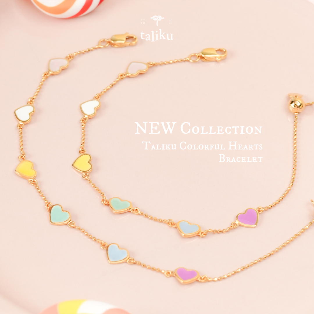 Taliku Colorful Hearts Bracelet 18k
