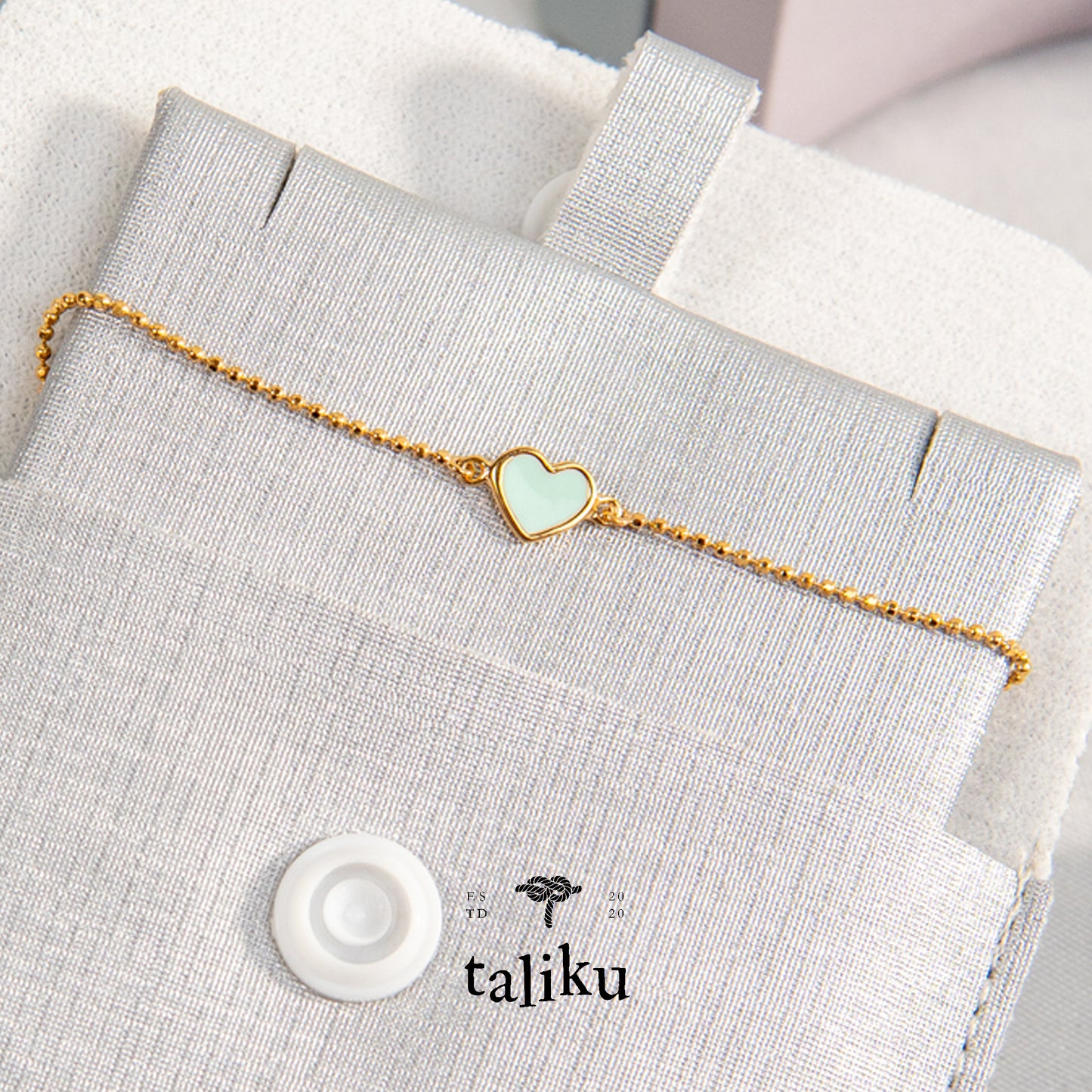 Taliku Mini Enamel Heart Bracelet