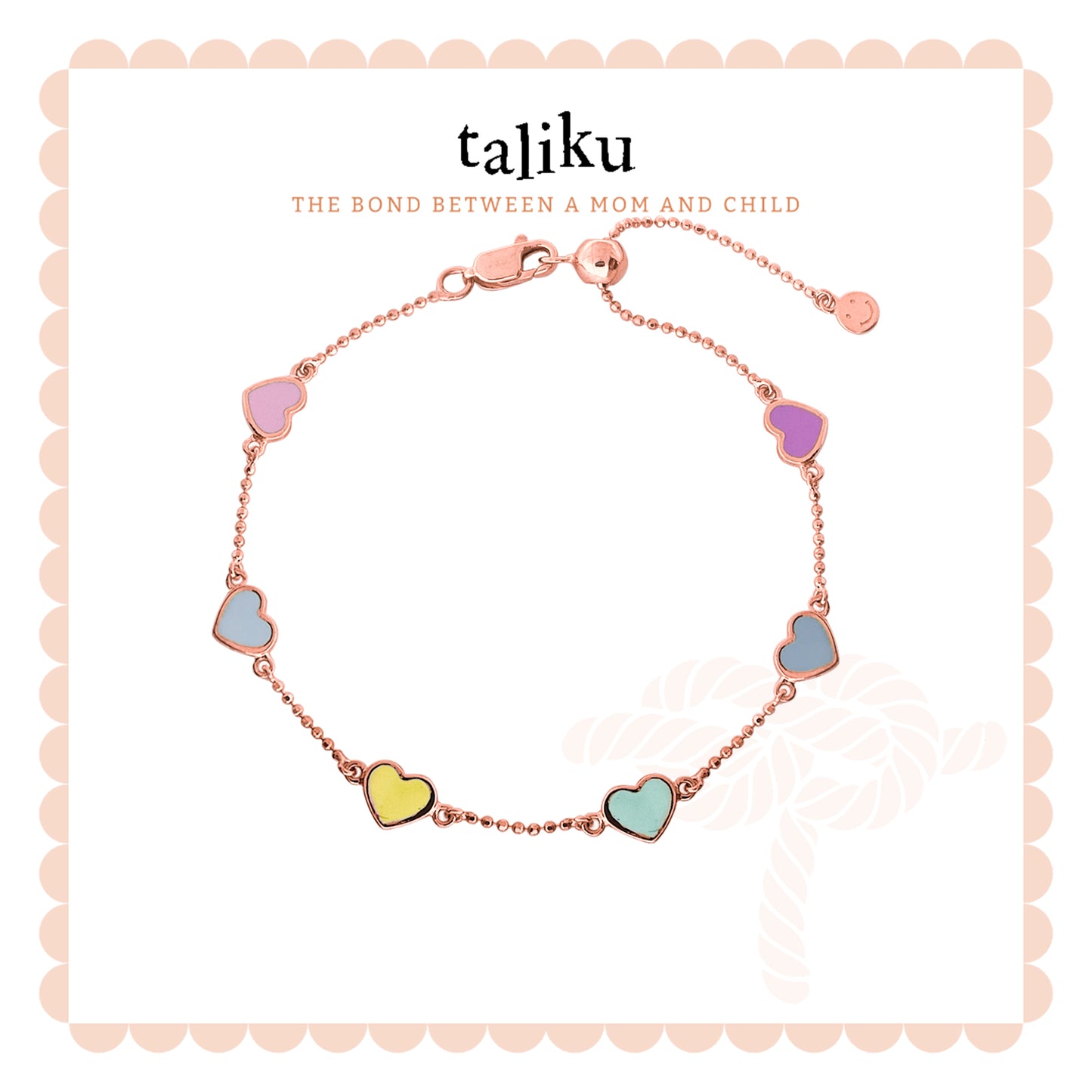 Taliku Colorful Hearts Bracelet 18k