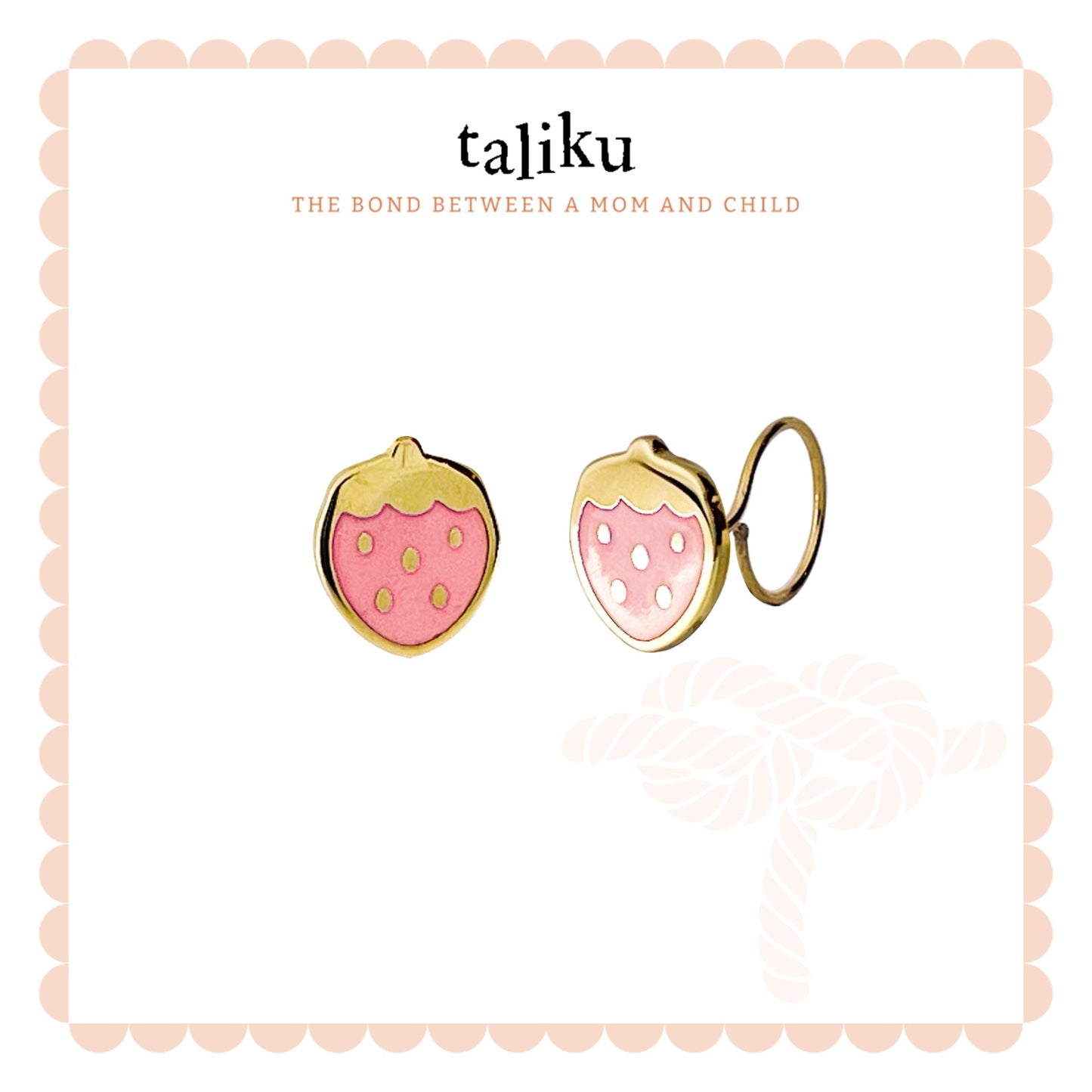Taliku Sweet Strawberry Round Loop 18K