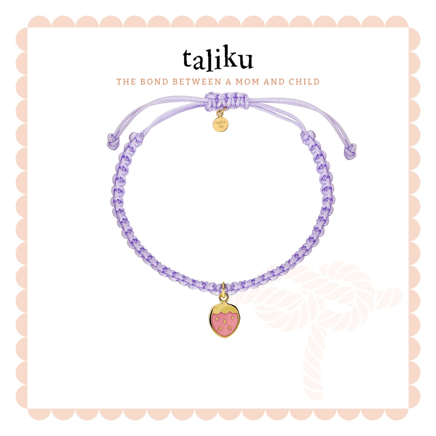 Taliku Sweet Strawberry With Silk Cord 18k