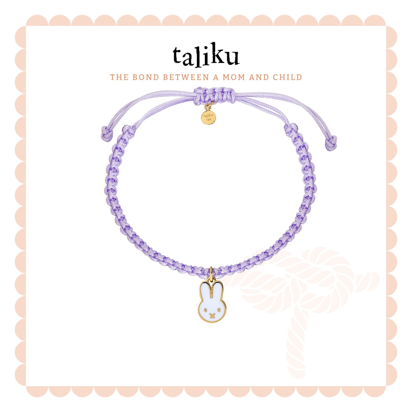 Taliku Baby Rabbit With Silk Cord 18k