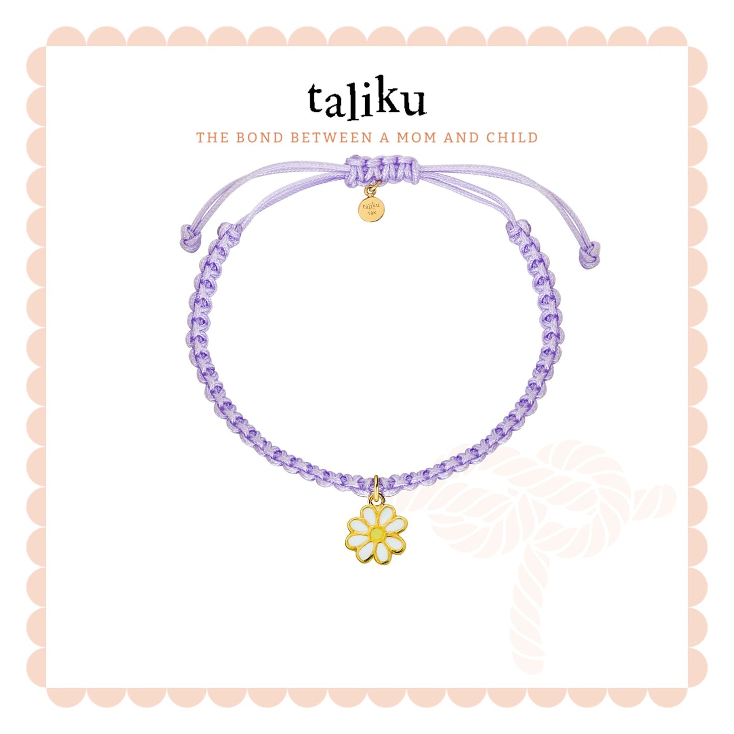 Taliku Daisy With Silk Cord 18k