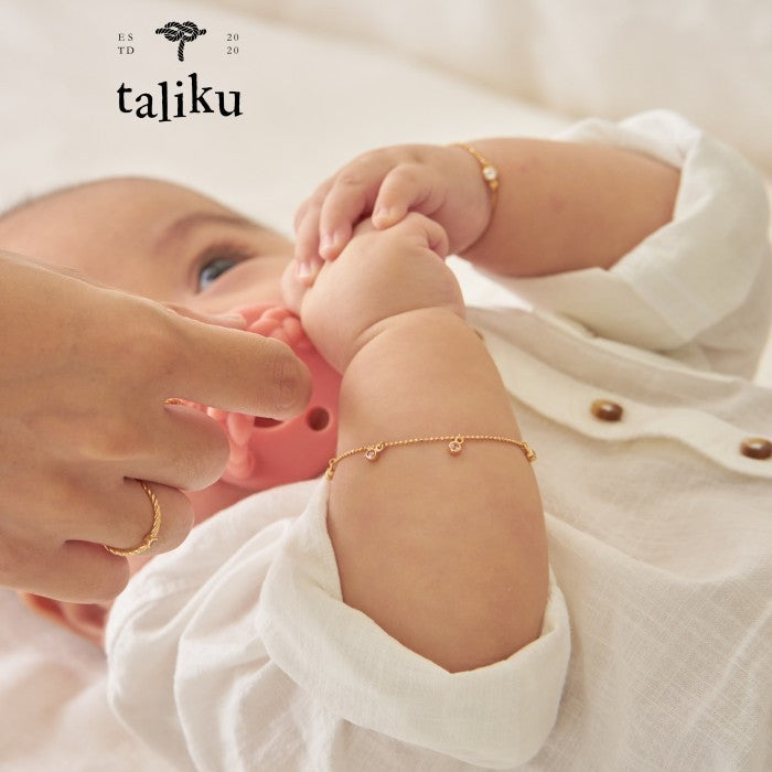 Taliku 5 Bezel Birthstone Bracelet 18K Yellow Gold