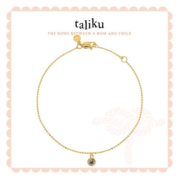 Taliku Birthstone Mini Bezel Dangle Bracelet 18K Yellow Gold