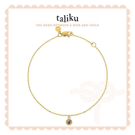 Taliku Birthstone Mini Bezel Dangle Bracelet 18K Yellow Gold