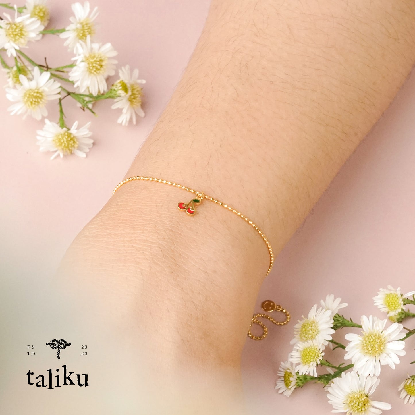 TALIKU Sweet Cherry Adjustable Chain Bracelet