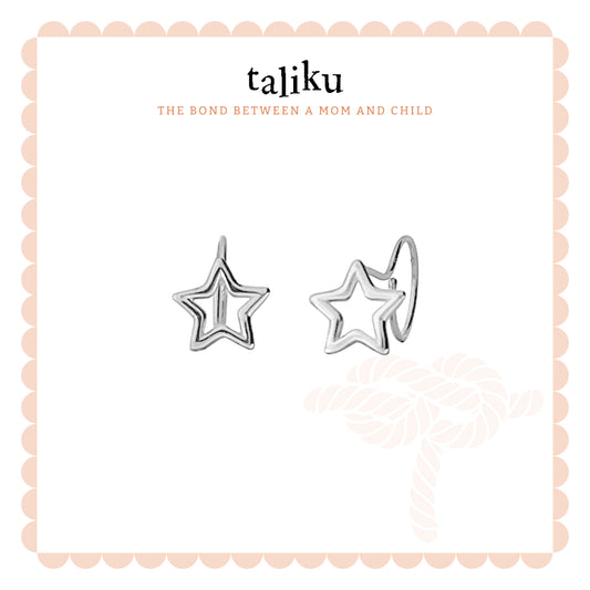 Taliku Twinkling Star Round Loop 18K