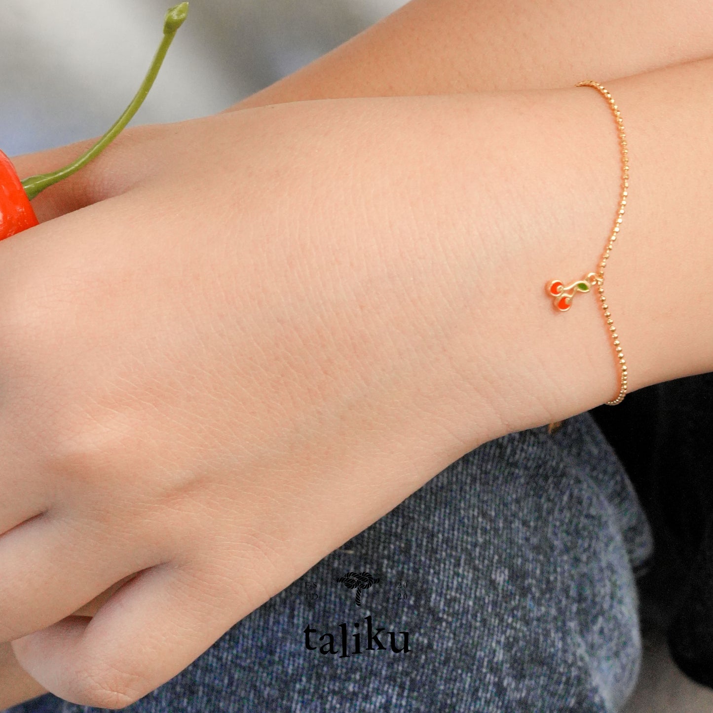 TALIKU Sweet Cherry Adjustable Chain Bracelet