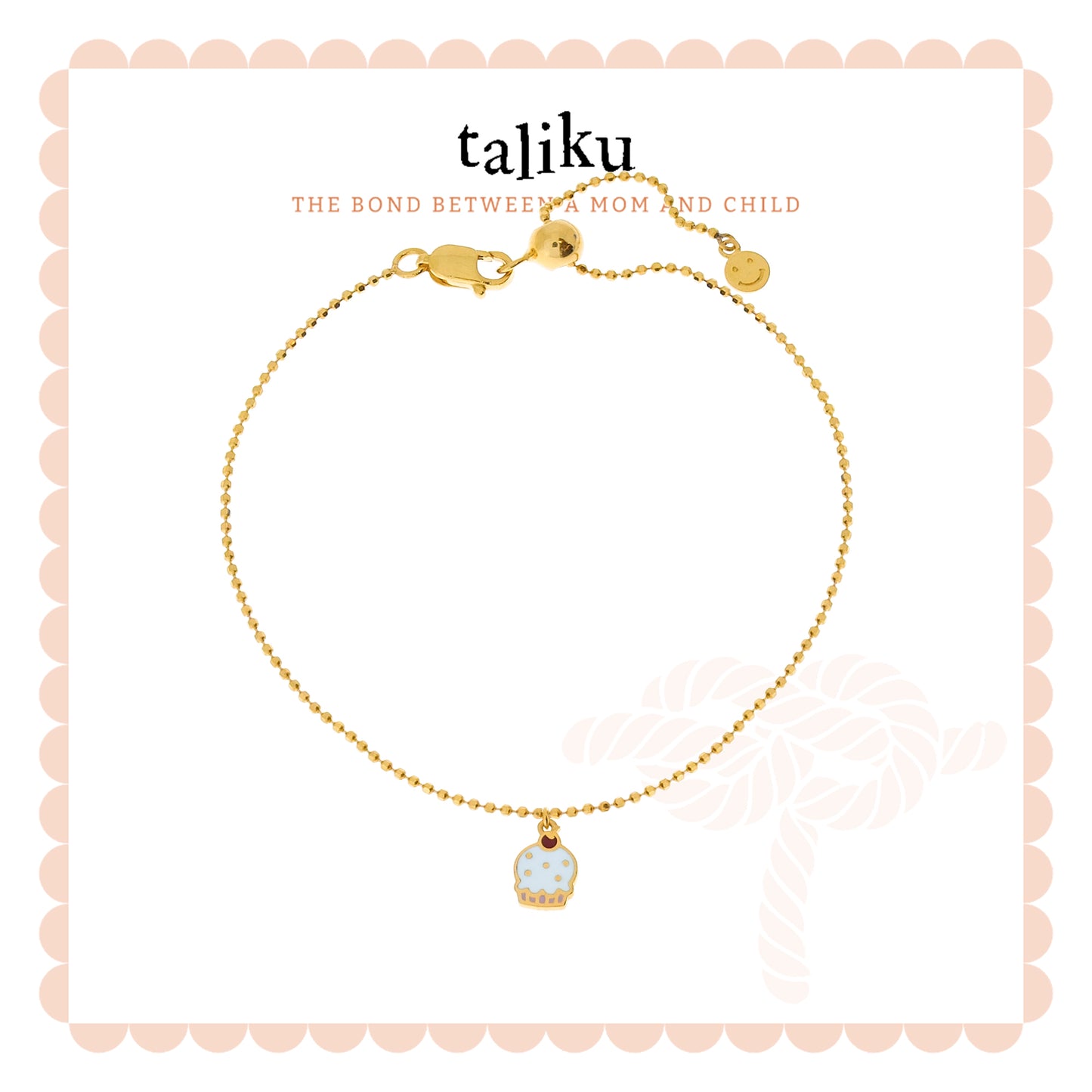 TALIKU Sprinkle Cupcake Adjustable Chain Bracelet