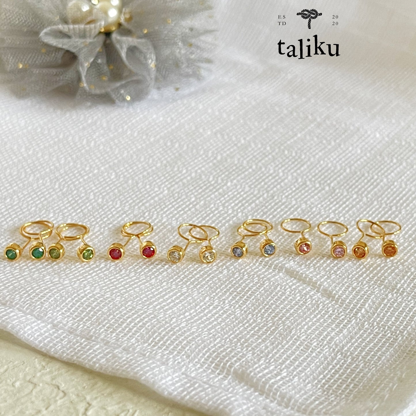 Taliku Bezel Birthstone Round Loop