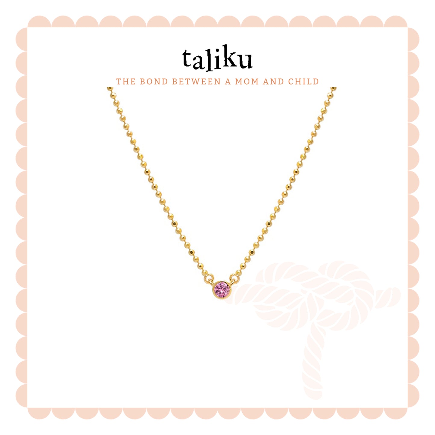 Taliku Birthstone Mini Bezel Necklace 18K Yellow Gold