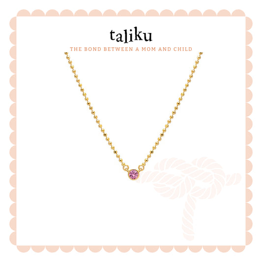 Taliku Birthstone Mini Bezel Necklace 18K Yellow Gold