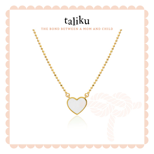 Taliku Heart Enamel Necklace 18k