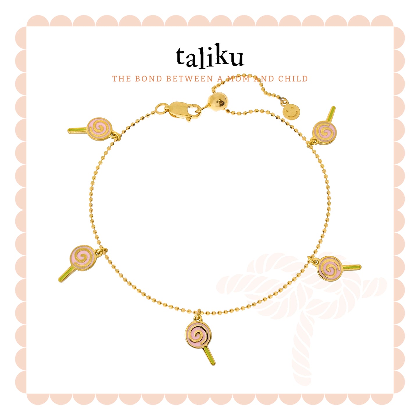 Taliku 5 Sweet Lollipop Adjustable Bracelet 18k