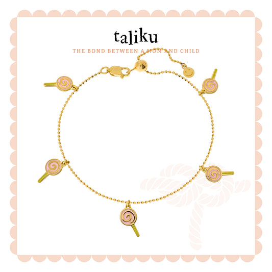 Taliku 5 Sweet Lollipop Adjustable Bracelet 18k