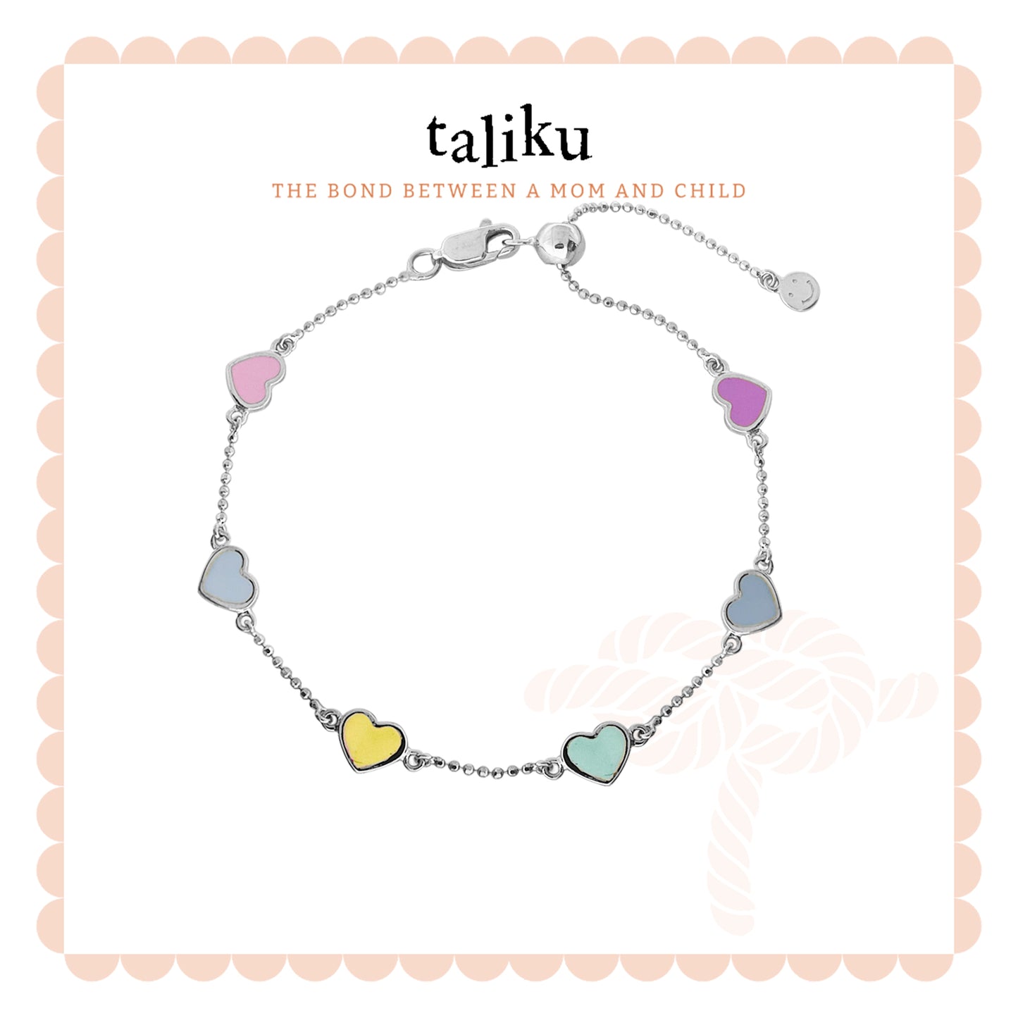 Taliku Colorful Hearts Bracelet 18k