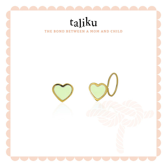 Taliku Mini Enamel Heart Round Loop