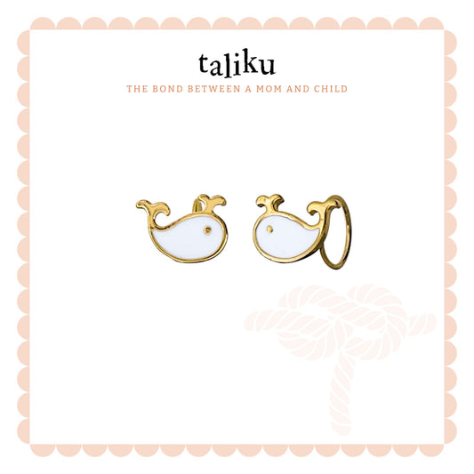 Taliku Little Whale Round Loop 18K