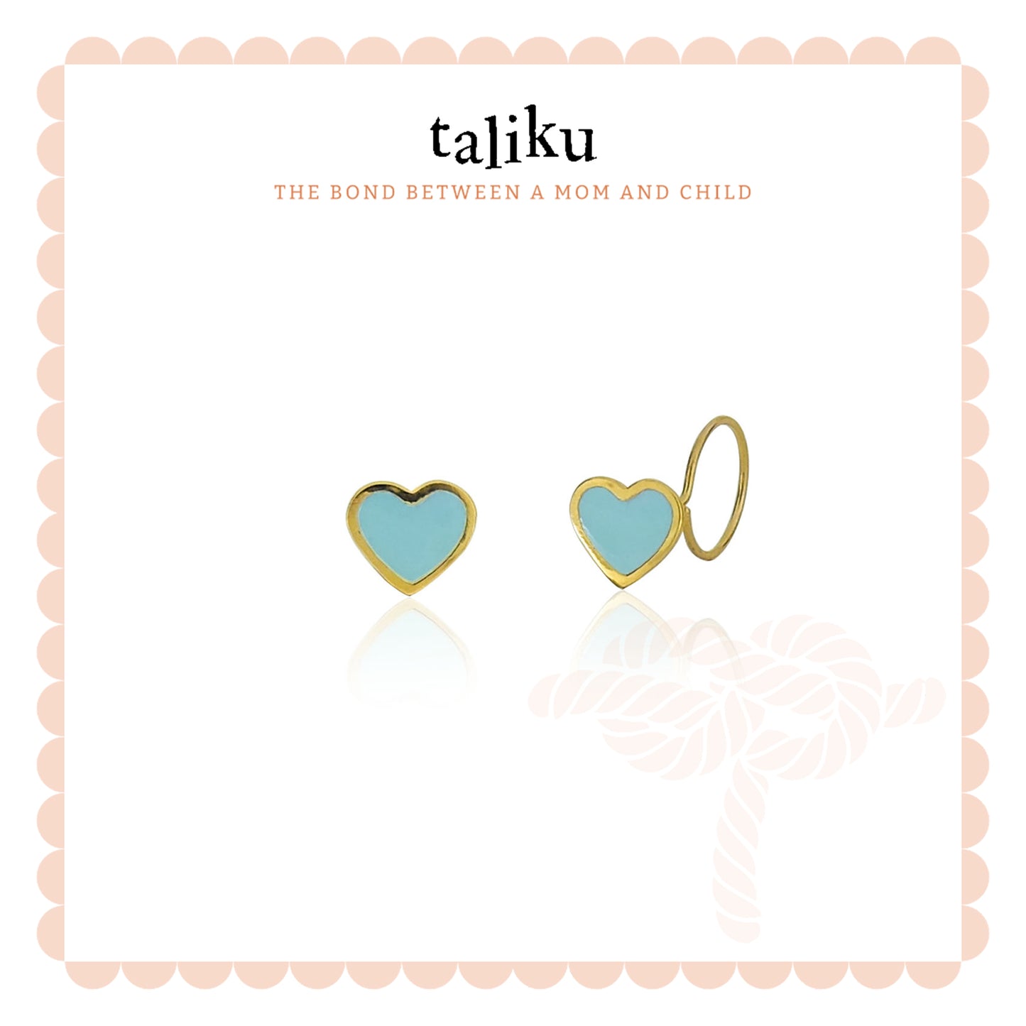 Taliku Mini Enamel Heart Round Loop