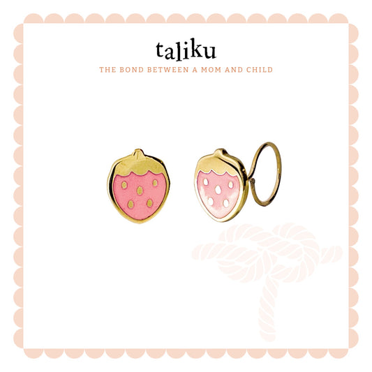 Taliku Sweet Strawberry Round Loop 18K