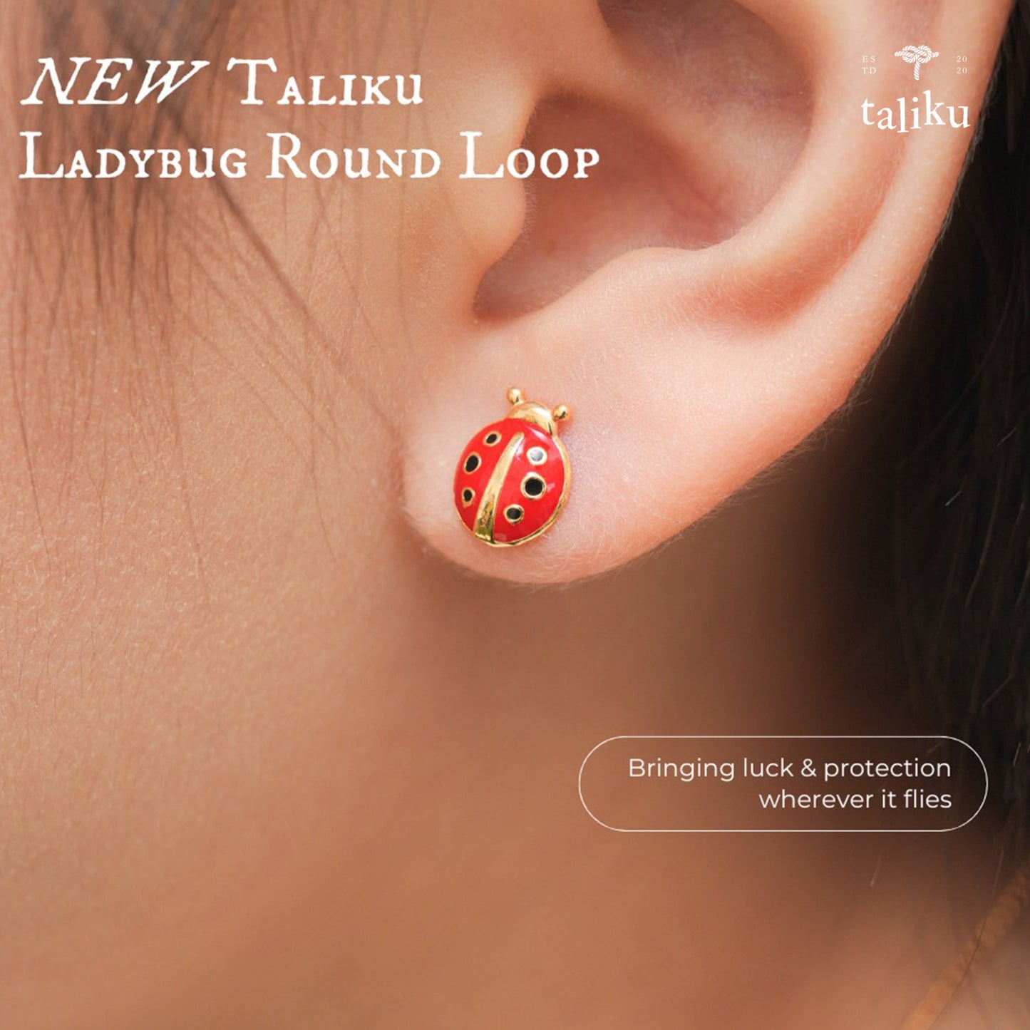 Taliku Ladybug Round Loop 18K