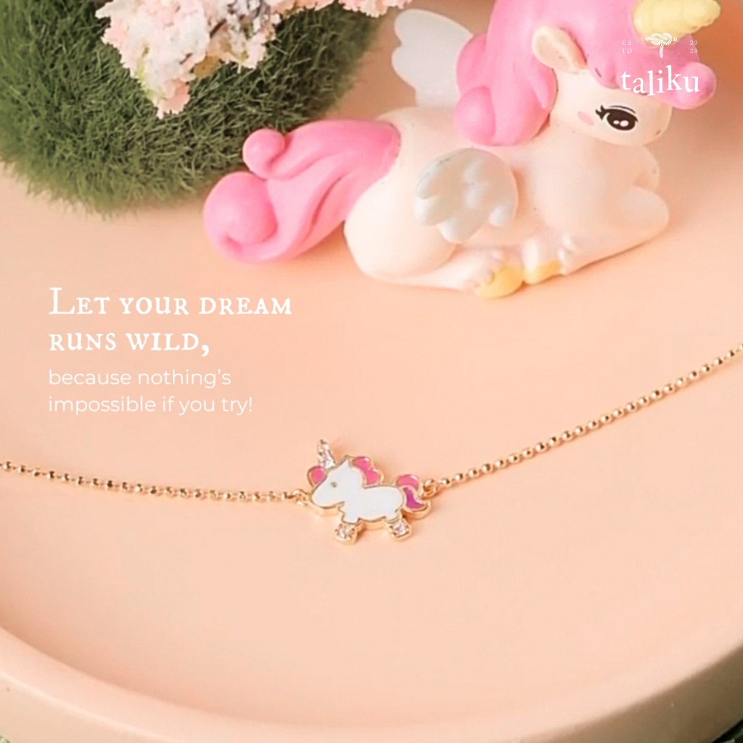 Taliku Magical Unicorn Adjustable Bracelet 18K