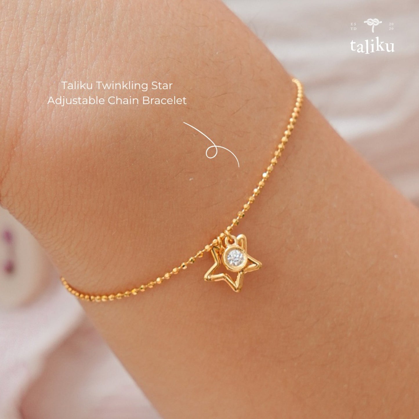 Taliku Twinkling Star Adjustable Bracelet 18K