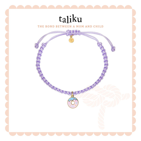 Taliku Sprinkle Donut With Silk Cord 18k