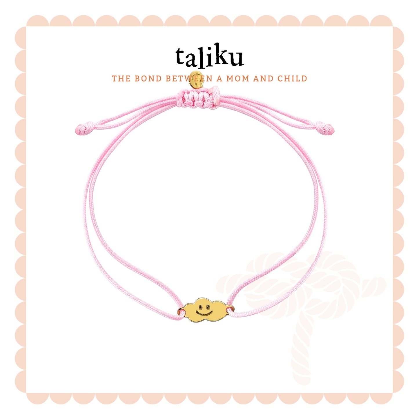Taliku Smiling Cloud With Silk Cord 18k