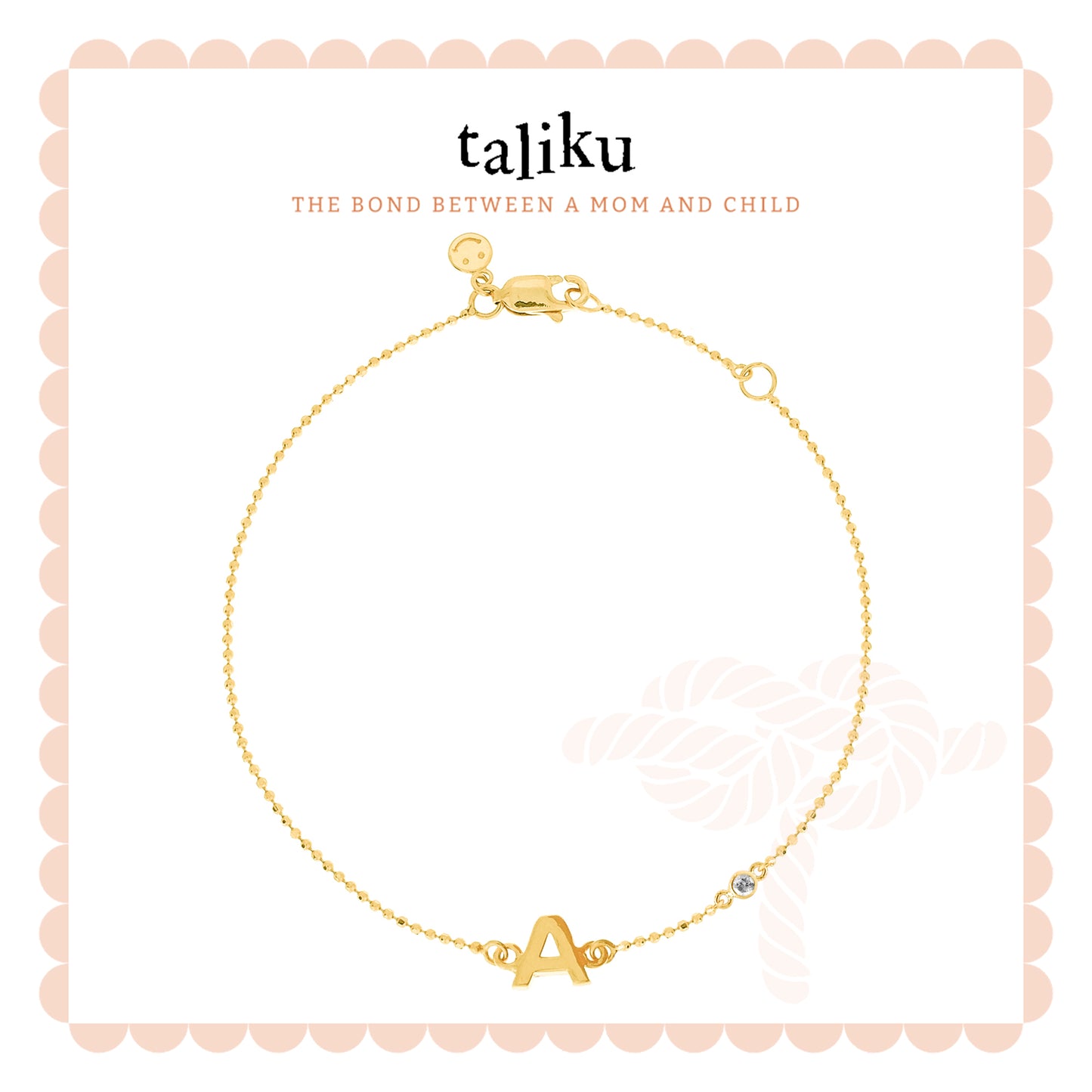 Taliku Alphabet Bezel Birthstone Bracelet 18k