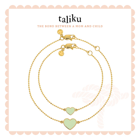 Taliku Mommy And Me Heart Enamel Bracelet