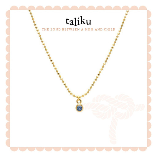 Taliku Birthstone Mini Bezel Dangle Necklace 18k Yellow Gold