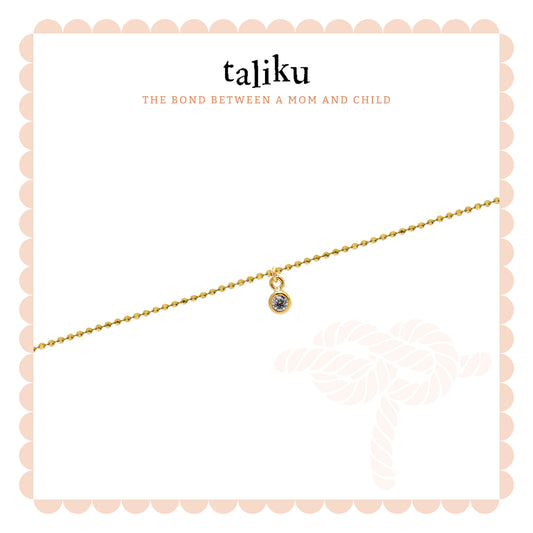 Taliku Birthstone Mini Bezel Dangle Bracelet 18K Yellow Gold