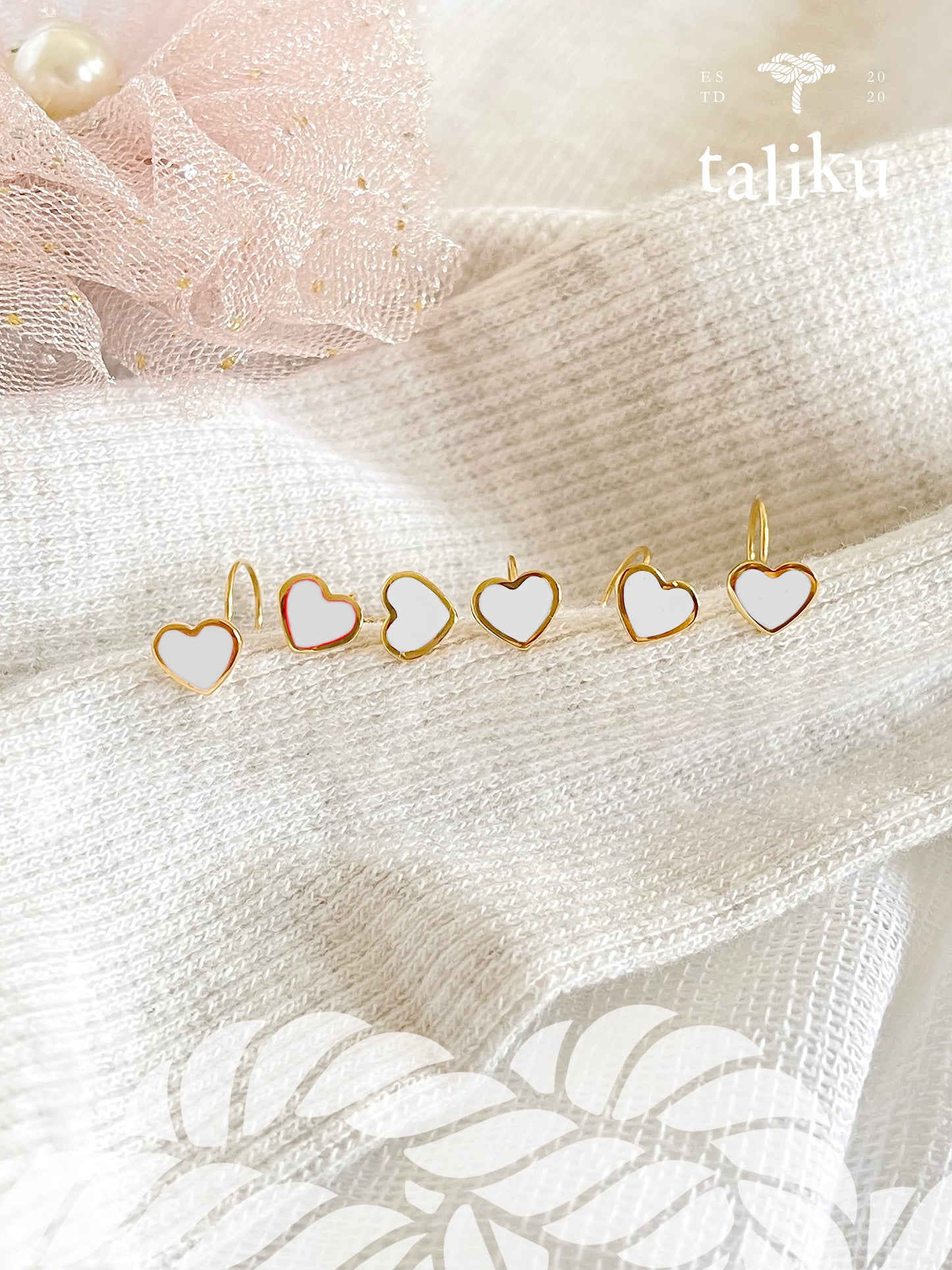 Taliku Mini Enamel Heart Round Loop